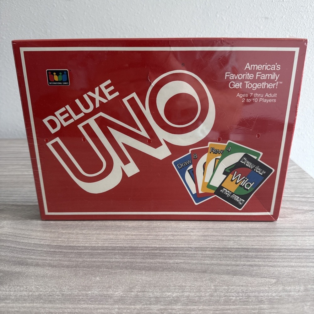 Deluxe UNO Card Game Vintage 1986 International Games Complete Plus Score Pad